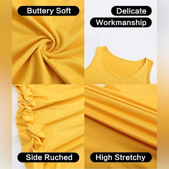 Women’s Buttery Soft Yellow Maternity Sleeveless Dress Size XXL - Picture 4 of 5